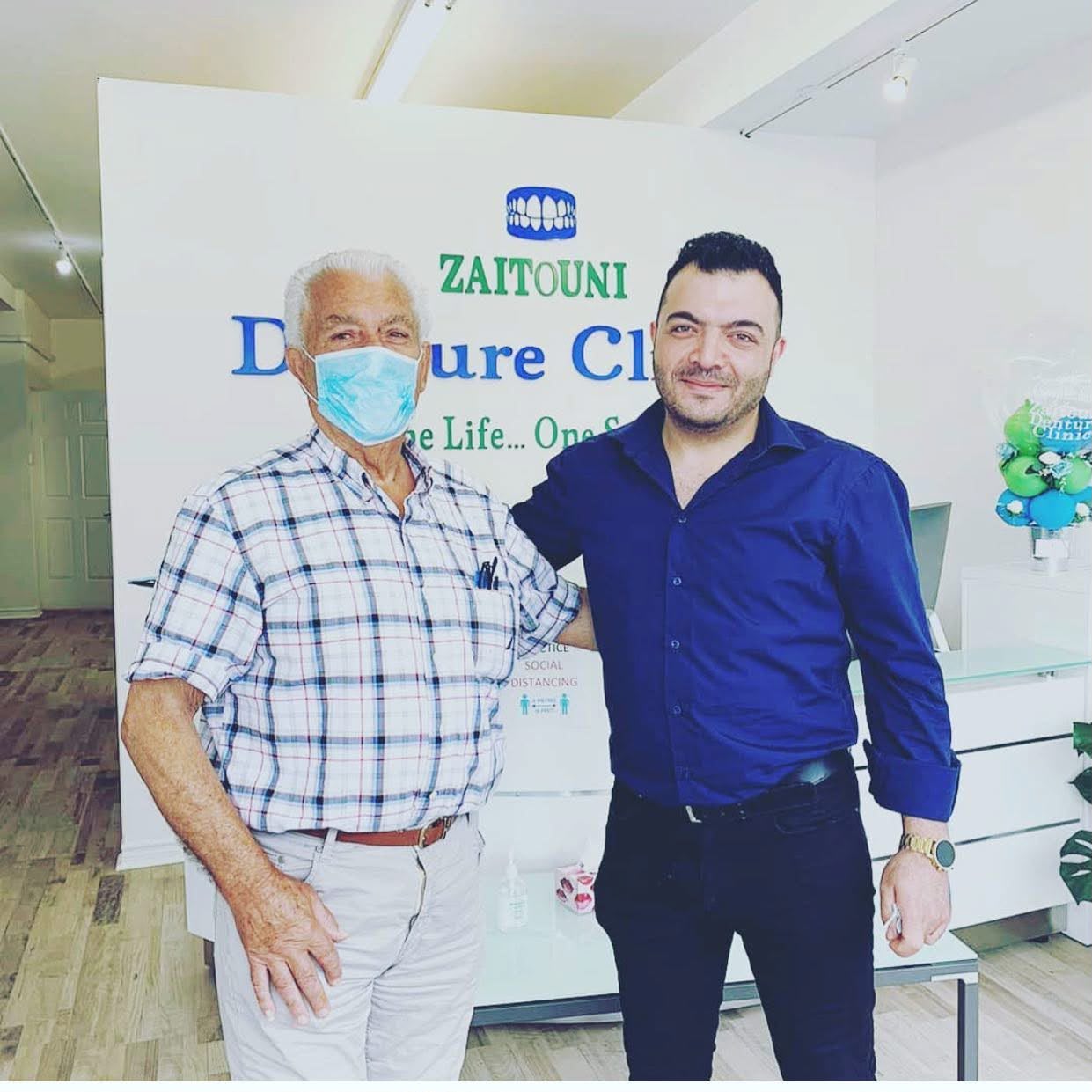 Zaitouni Denture Clinic denturist with a patient inside the clinic